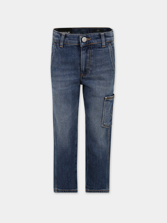 Jeans blu per bambino con logo,Dondup Kids,DMPA038 C DS041 4025