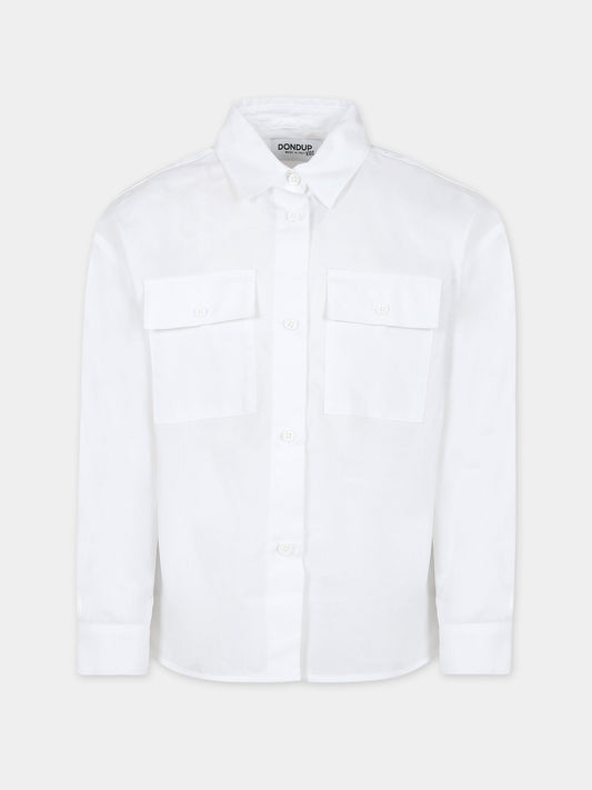 Camicia bianca per bambina,Dondup Kids,DFCA007 0 CA275 B000