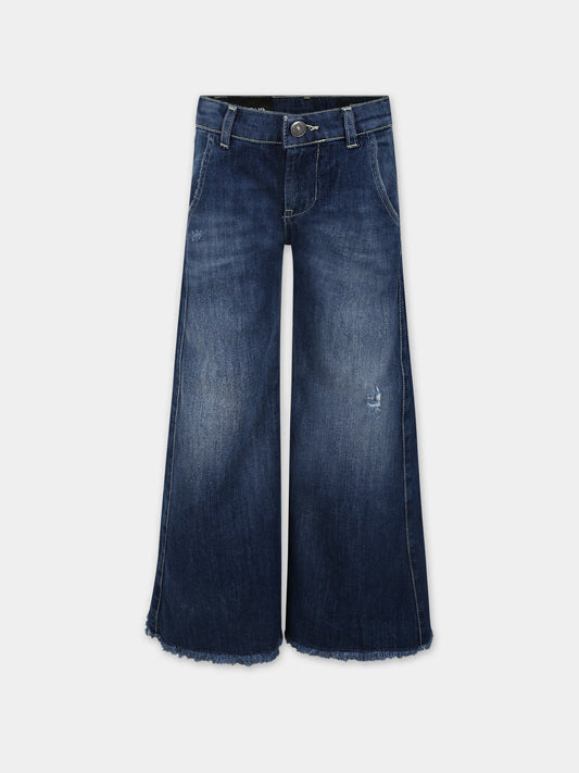 Jeans blu per bambina con logo,Dondup Kids,DFPA028 C DS040 4025
