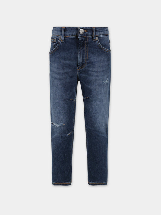 Jeans blu per bambino con logo,Dondup Kids,DMPA033 C DS039 0009