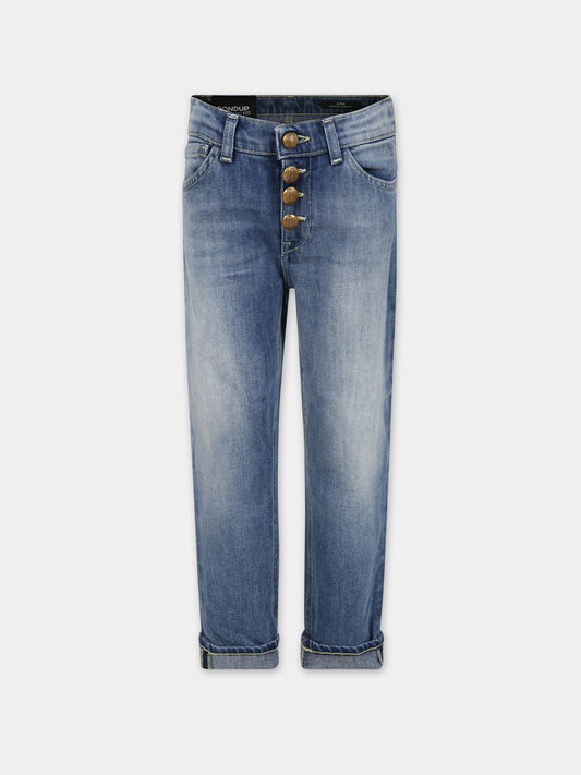 Jeans blu per bambina con logo,Dondup Kids,DFPA016 C DS040 4025