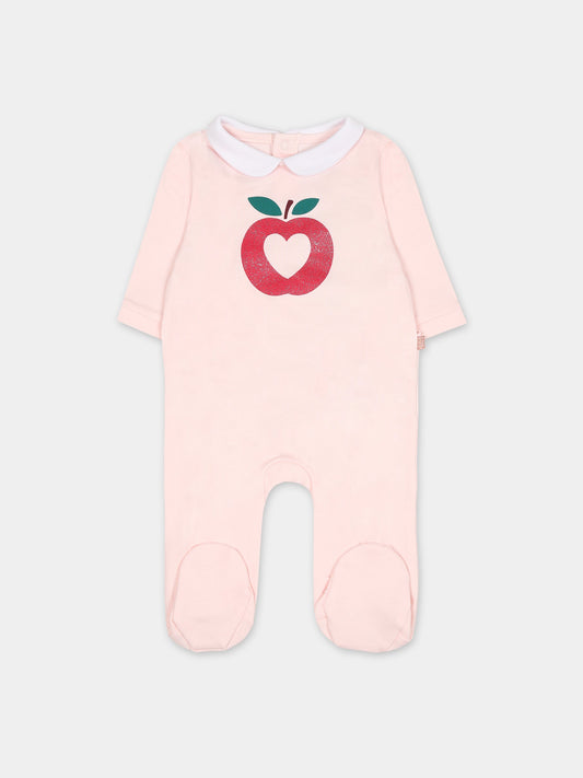 Tutina rosa con mela per neonata,Carrement Beau,Y97299 43B