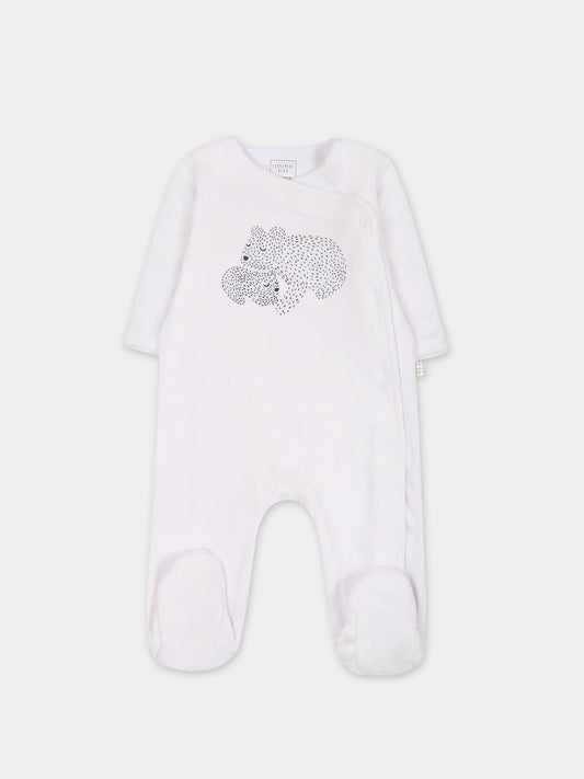 Tutina bianca con orsi per neonato,Carrement Beau,Y97302 10P