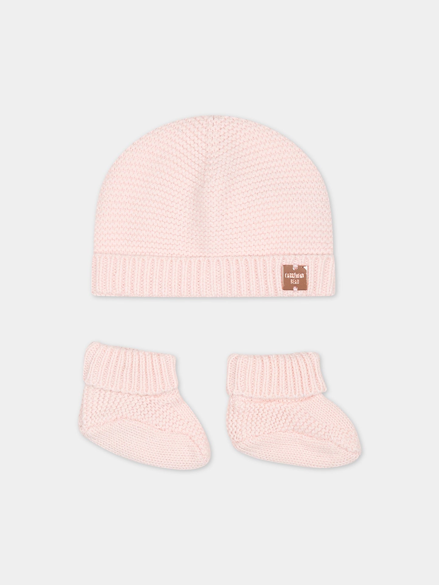 Set rosa per neonata con logo,Carrement Beau,Y98217 43B