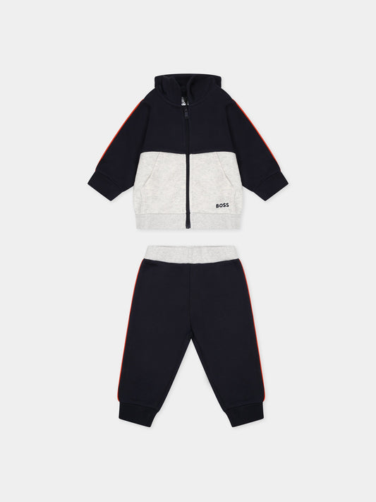 Completo blu per neonato con logo,Boss,J98430 849