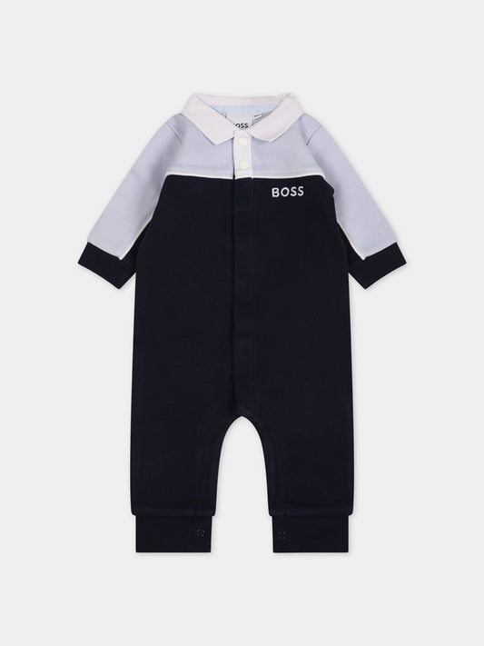 Tutina blu per neonato con logo,Boss,J94352 849