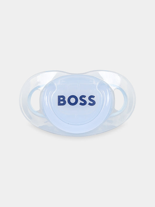 Ciuccio celeste per neonato con logo,Boss,J90P20 771