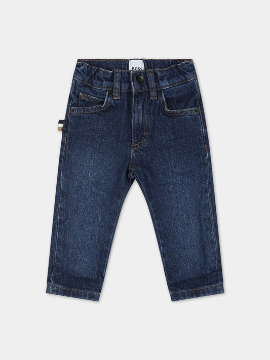 Jeans denim per neonato con logo,Boss,J04487 Z07