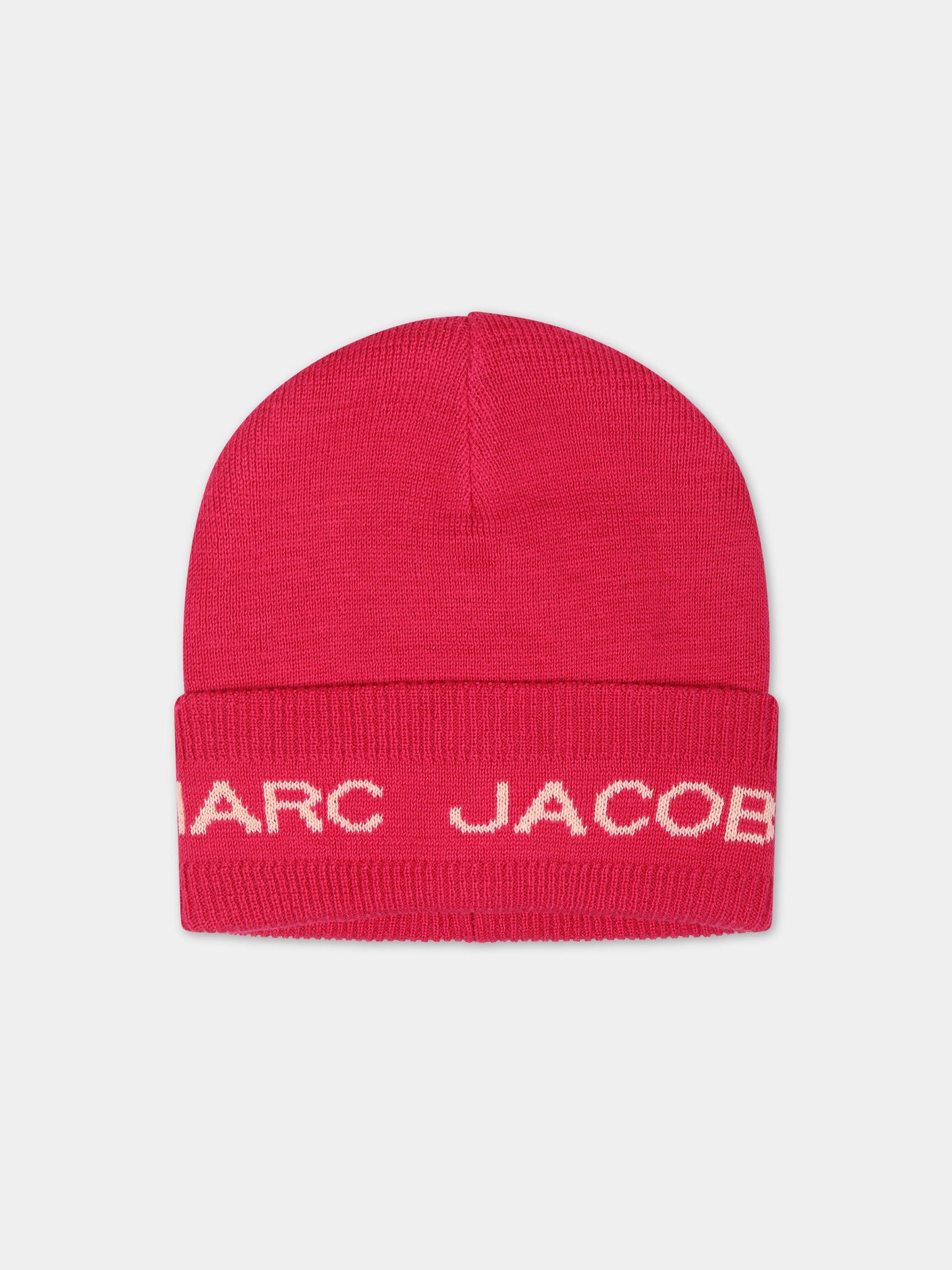 Berretto fucsia per bambina con logo,Little Marc Jacobs,W51003 494