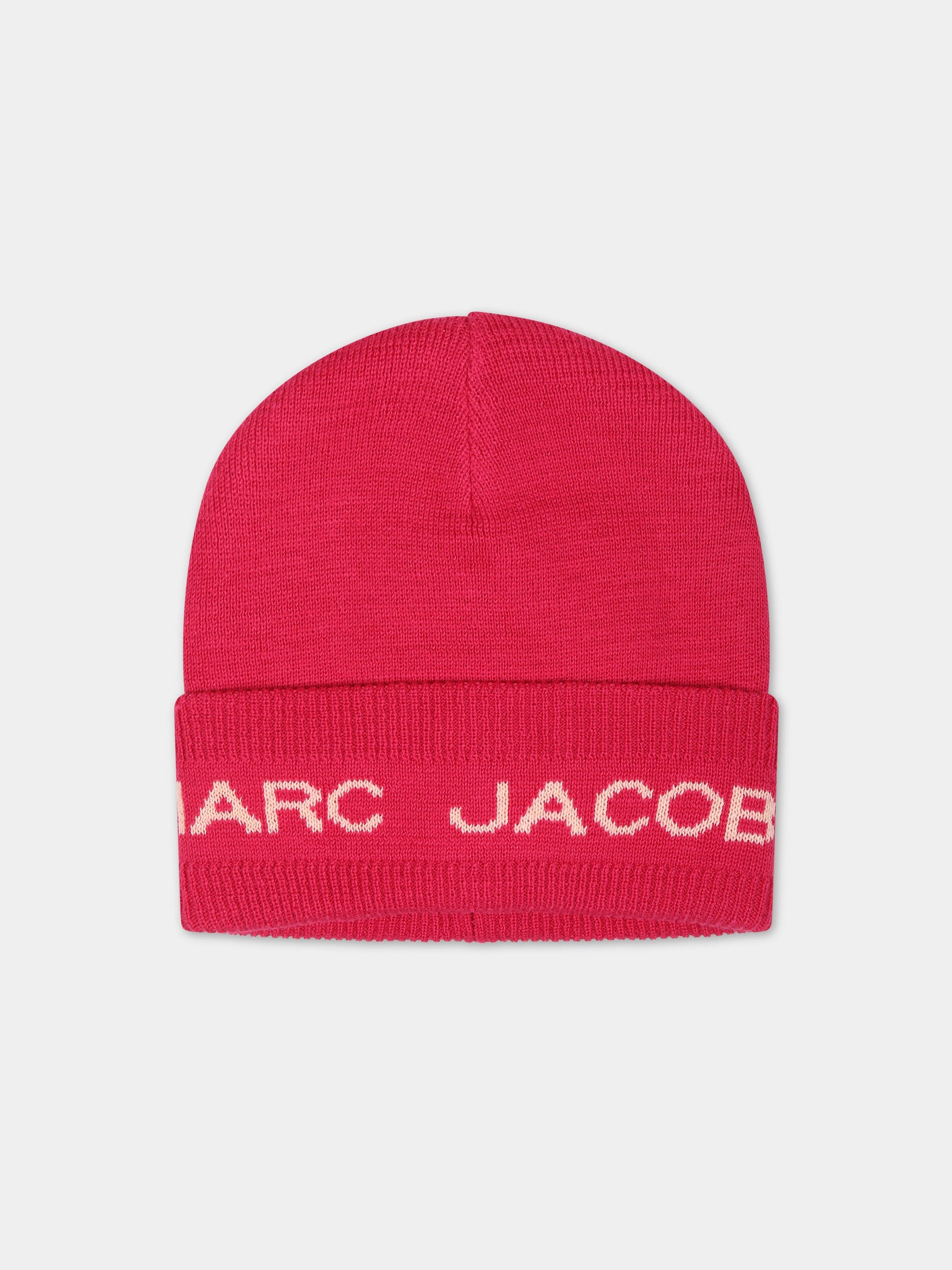 Berretto fucsia per bambina con logo,Little Marc Jacobs,W51003 494