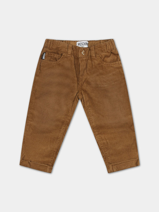 Pantaloni marroni per neonato con Teddy Bear,Moschino Kids,MMP041 N0Z79 20279