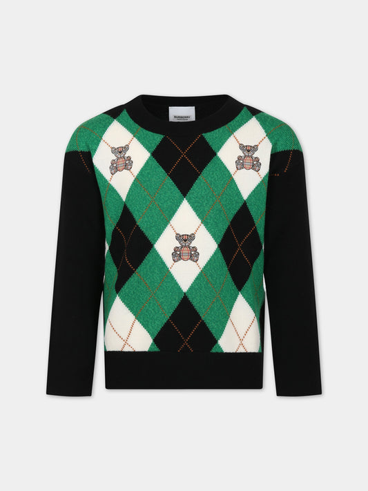 Maglione nero per bambino con Thomas Bear,Burberry Kids,8068516