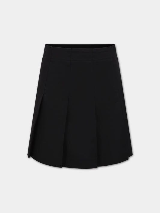 Gonna nera per bambina con logo,Burberry Kids,8068675