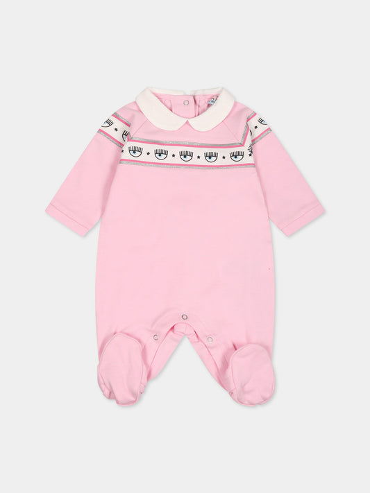 Tutina rosa per neonata con eyestar,Chiara Ferragni Collection,55B200 2004 090F