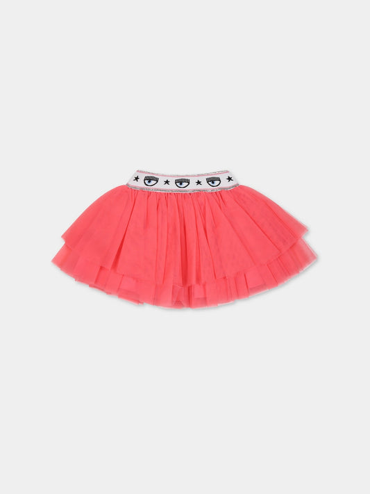 Gonna rosa per bambina con eyestar,Chiara Ferragni Collection,53B700 T9945 088F