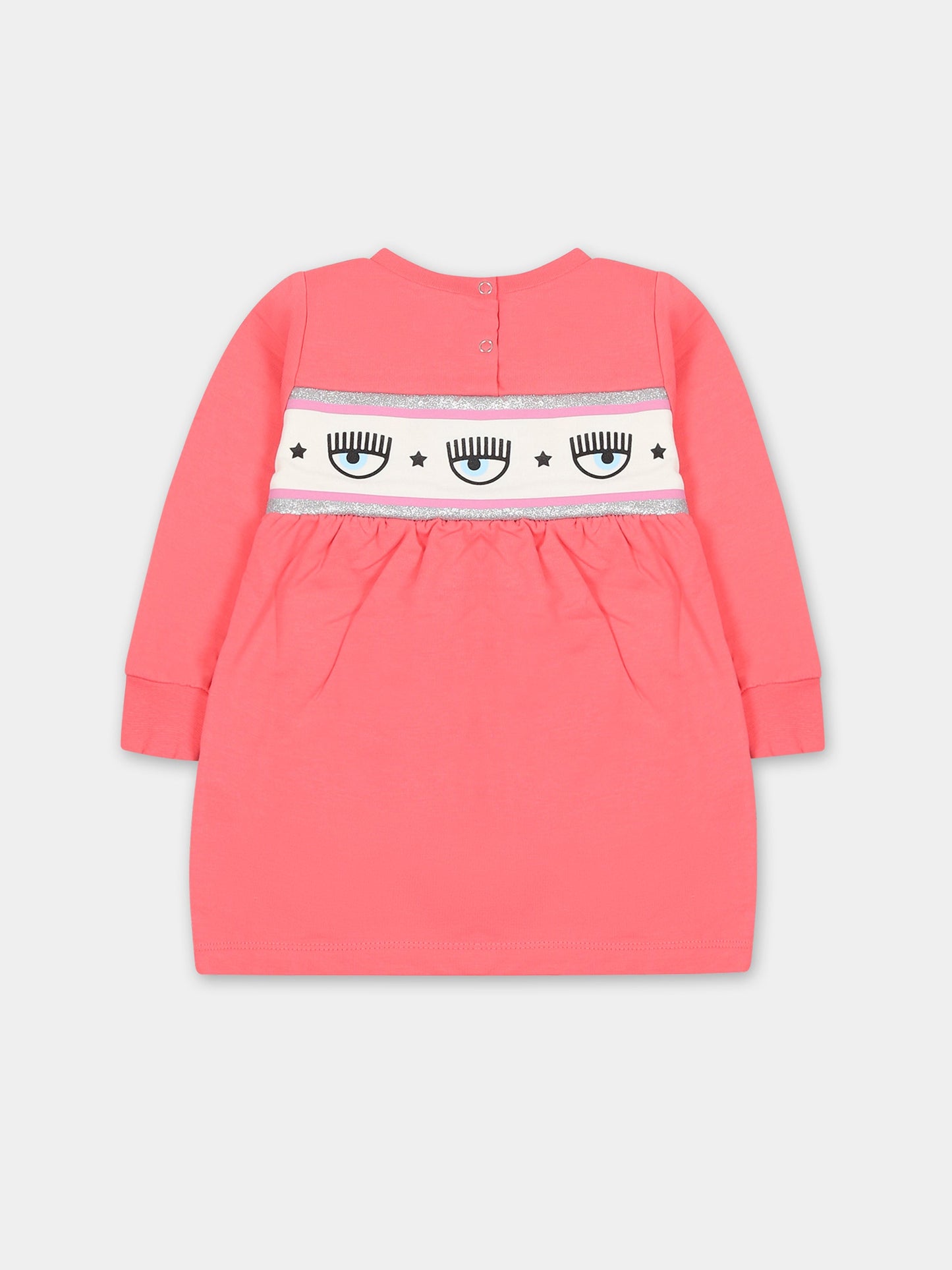 Vestito rosa per neonata con eyes flirting,Chiara Ferragni Collection,53B900 2010 088F