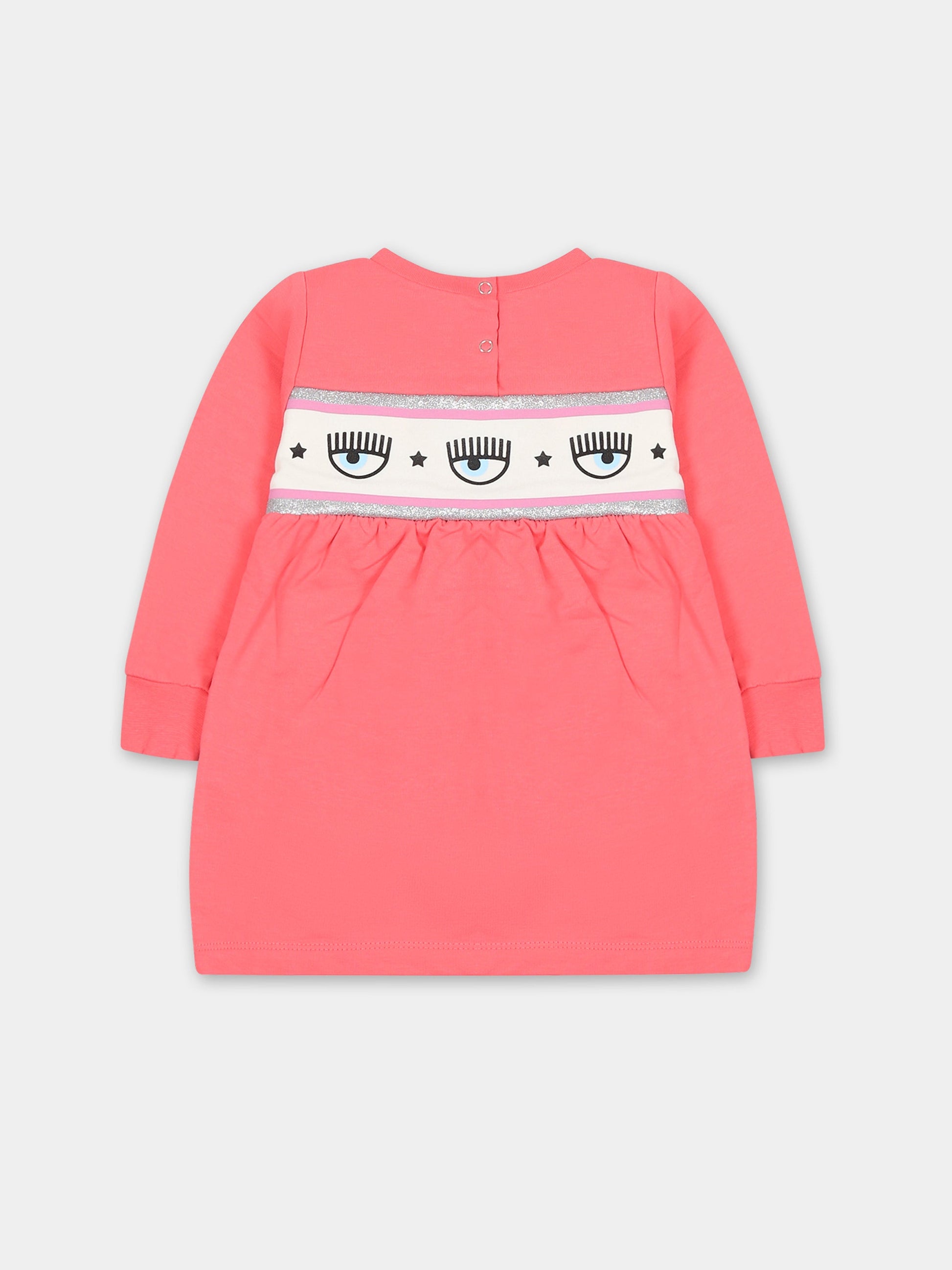 Vestito rosa per neonata con eyes flirting,Chiara Ferragni Collection,53B900 2010 088F