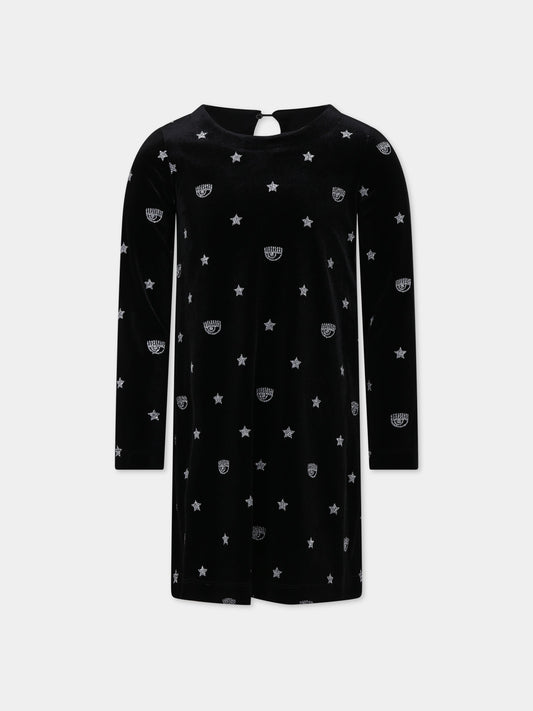 Vestito nero per bambina con eyestar,Chiara Ferragni Collection,51B903 2905 5075