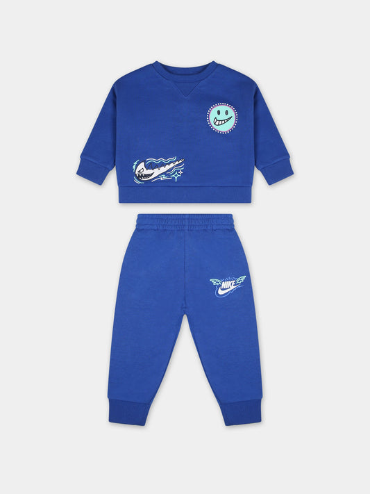 Completo blu per bambino con logo e smiley,Nike,66L113 U89