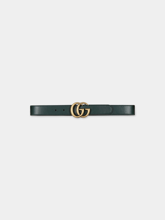 Cintura verde per bambini con doppia G,Gucci Kids,432707 1AAOS 3154