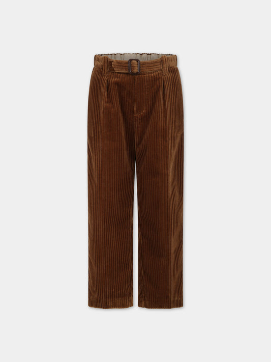 Pantaloni marroni per bambino con doppia G,Gucci Kids,737826 XWAX6 2218