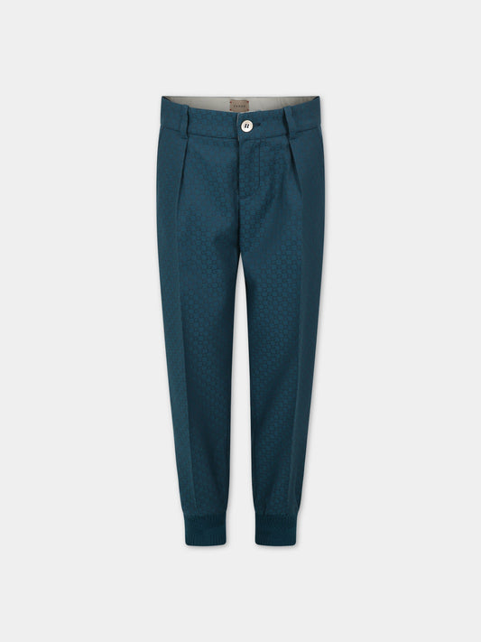 Pantaloni verdi per bambino con G,Gucci Kids,737827 XWAX8 4047