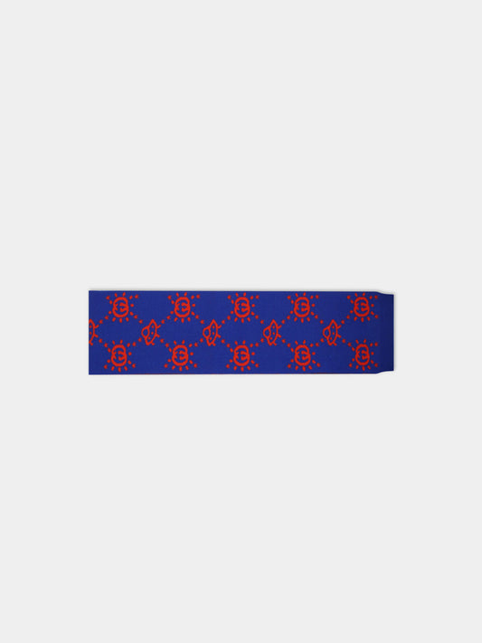 Sciarpa blu per bambino con doppia G,Gucci Kids,748424 4K206 4374