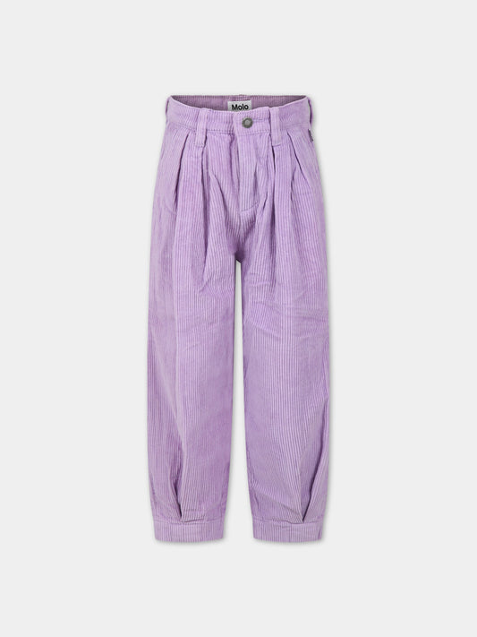 Pantaloni viola per bambina con logo,Molo,2W23I101 8764