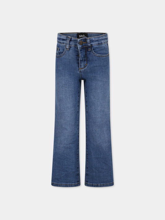 Jeans blu per bambina con logo,Molo,2W23I116 8637