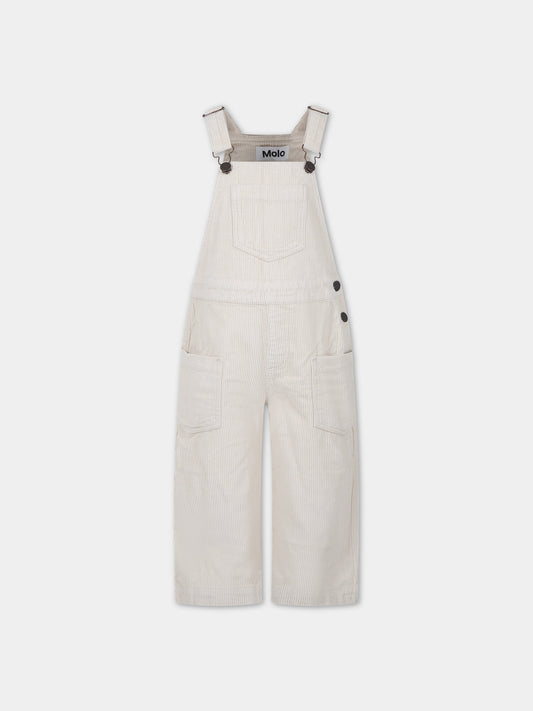 Salopette avorio per bambina con logo,Molo,2W23I301 2444