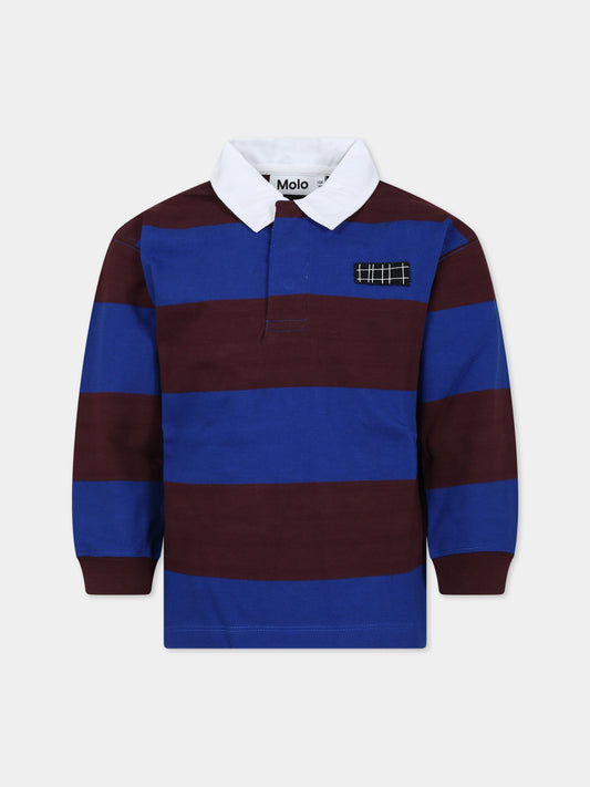 Polo blu per bambino con logo,Molo,6W23A401 8832