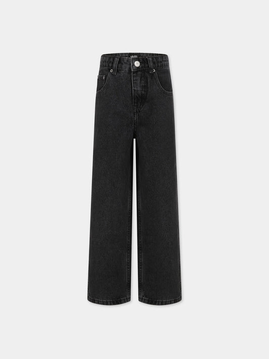 Jeans neri per bambini con logo,Molo,6W23I102 1163