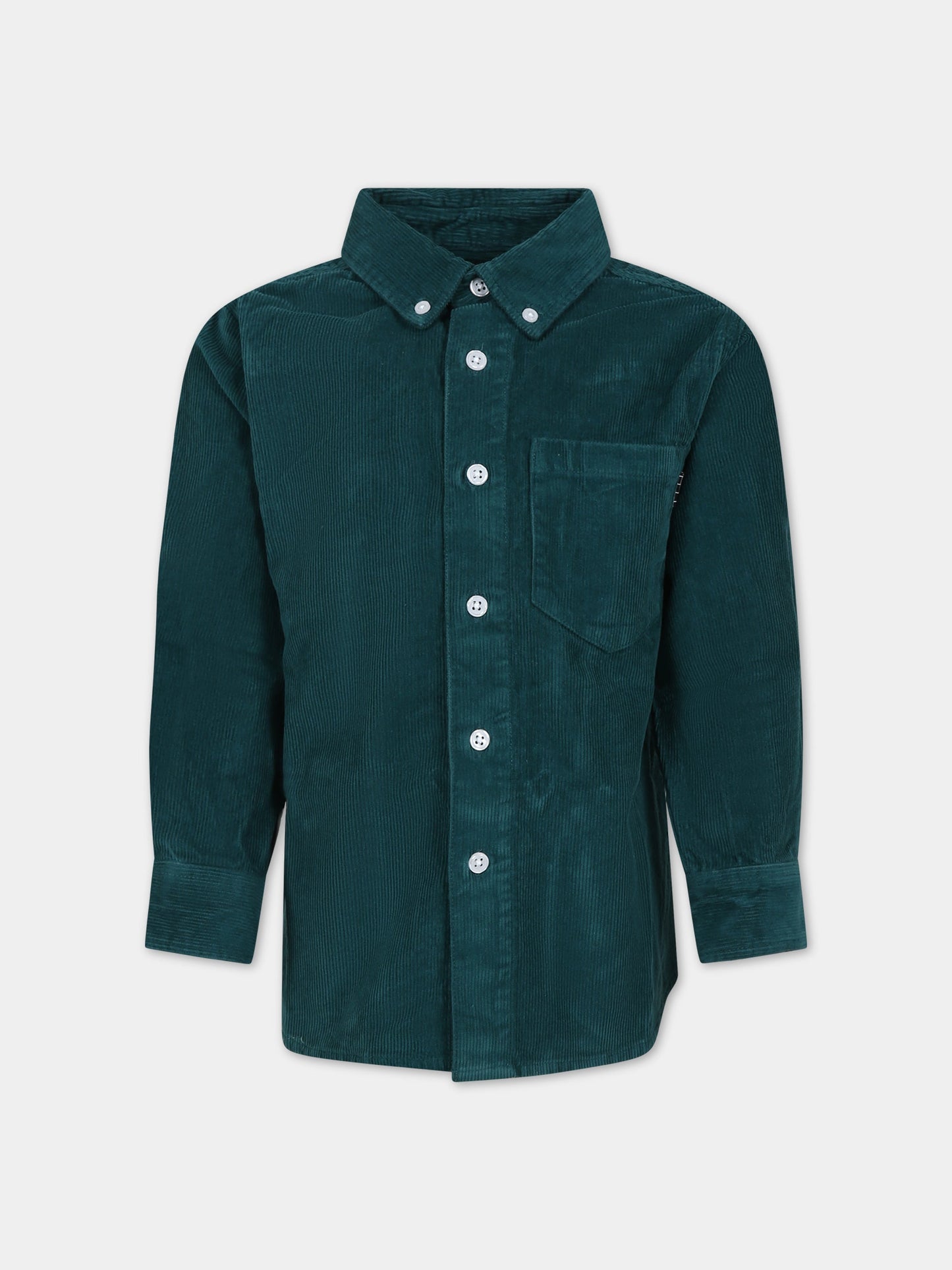 Camicia verde per bambino con logo,Molo,1W23C203 8801