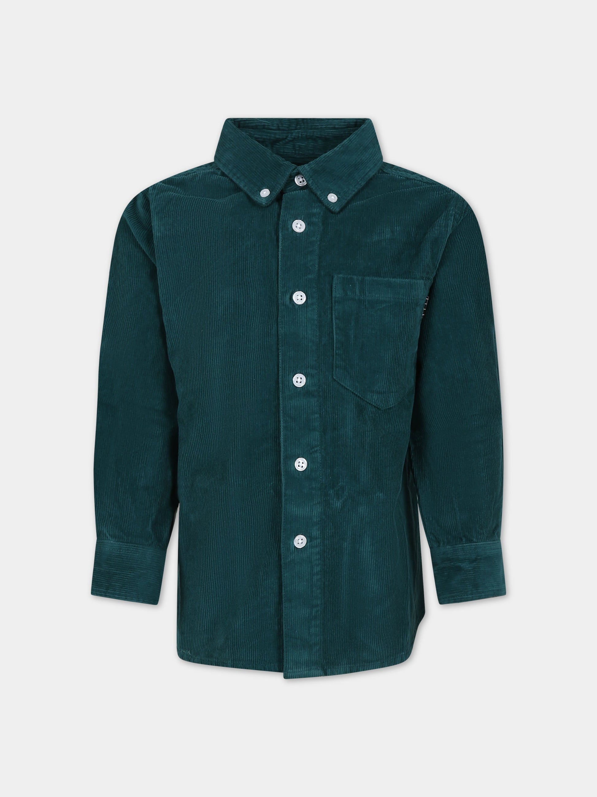 Camicia verde per bambino con logo,Molo,1W23C203 8801