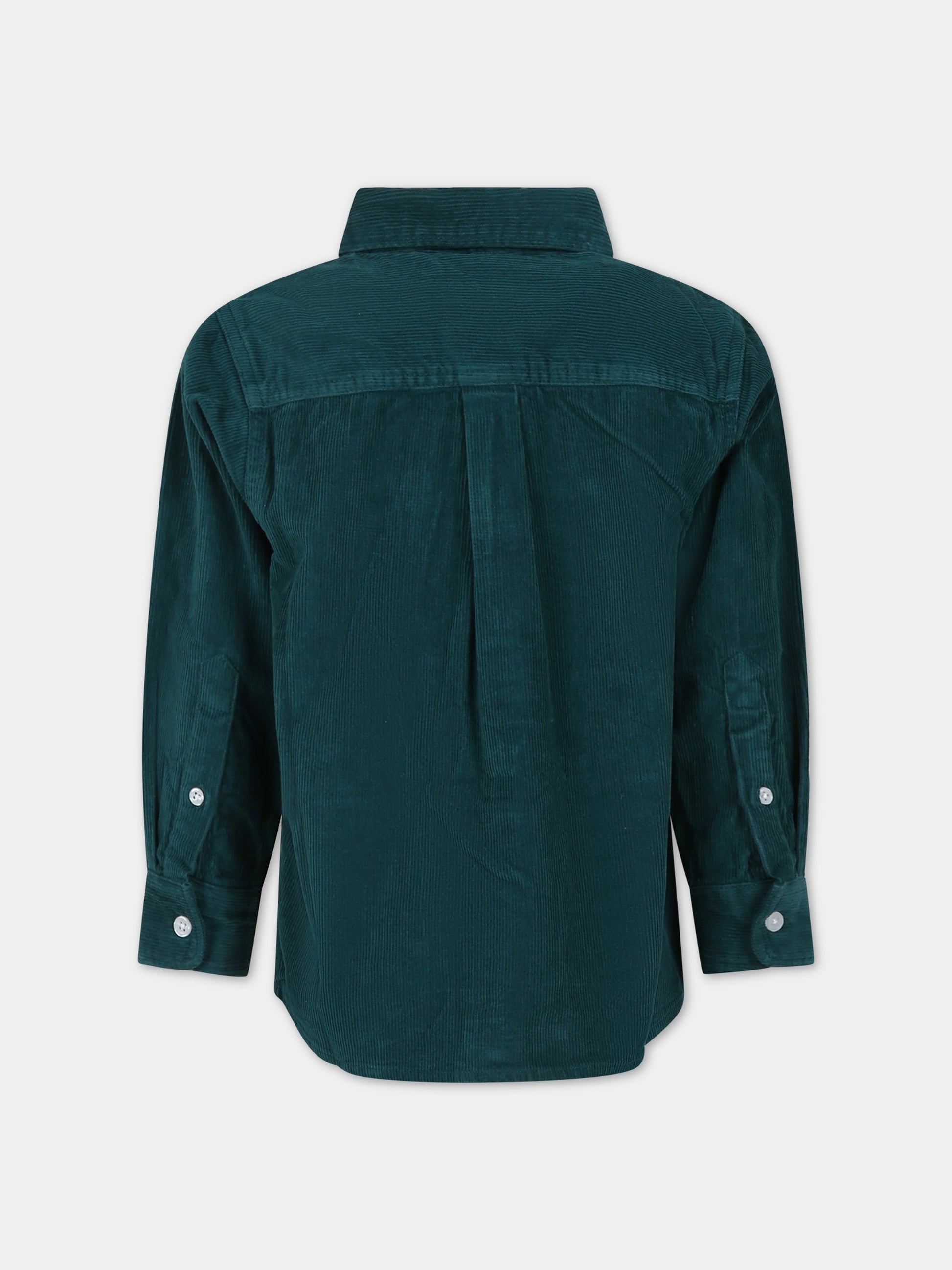 Camicia verde per bambino con logo,Molo,1W23C203 8801