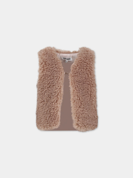 Gilet beige per bambina,Molo,2W23M205 8772