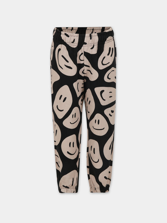 Pantaloni neri per bambini con smile,Molo,6W23I204 6880