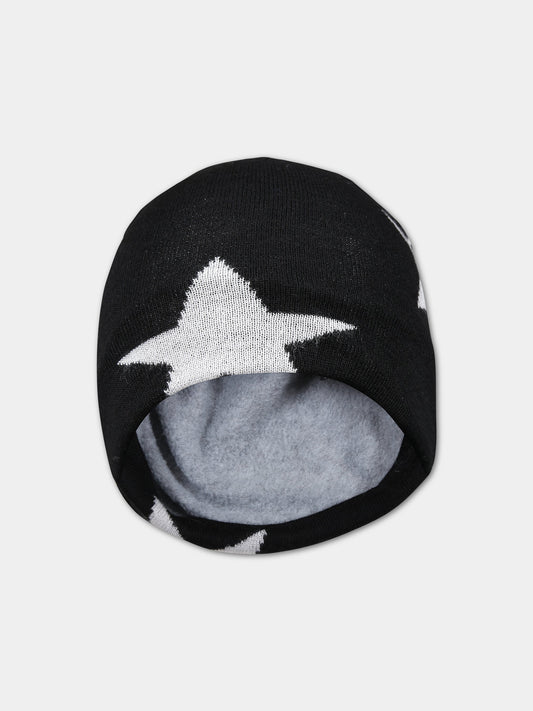 Berretto nero per bambini con stelle,Molo,7W23S301 0099