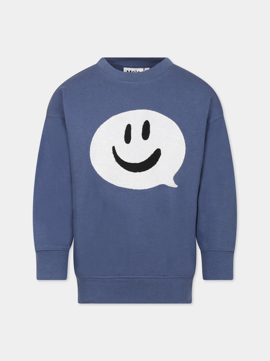 Felpa blu per bambini con smile,Molo,1W23J202 8805