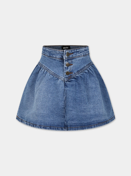Gonna blu per bambina con logo,Molo,2W23D119 8837