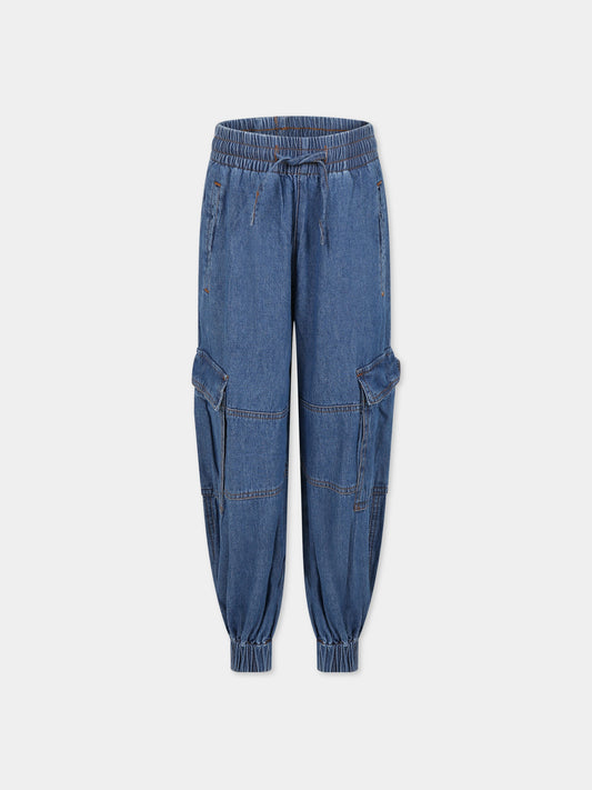 Jeans blu per bambina con logo,Molo,2W23I105 8621