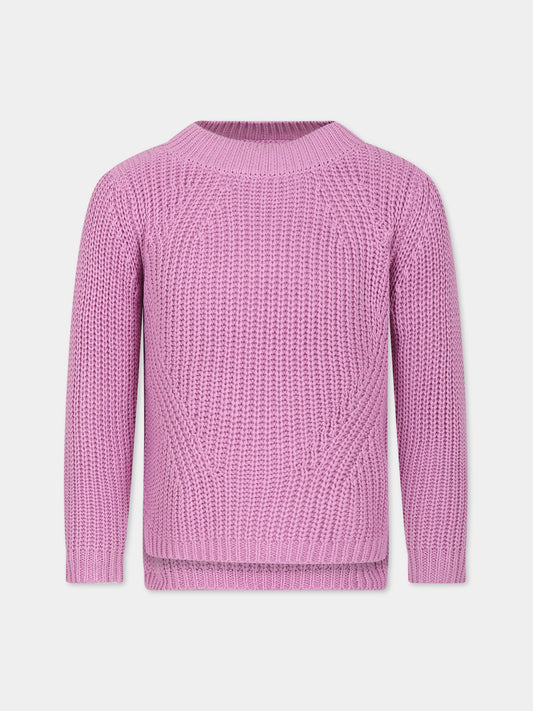 Maglione rosa per bambina con logo,Molo,2W23K209 8765