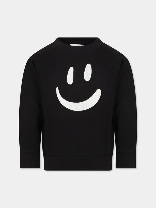 Felpa nera per bambini con smile,Molo,6W23J204 0099