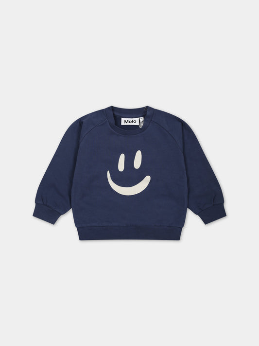 Felpa blu per neonati con smile,Molo,6W23J212 8806