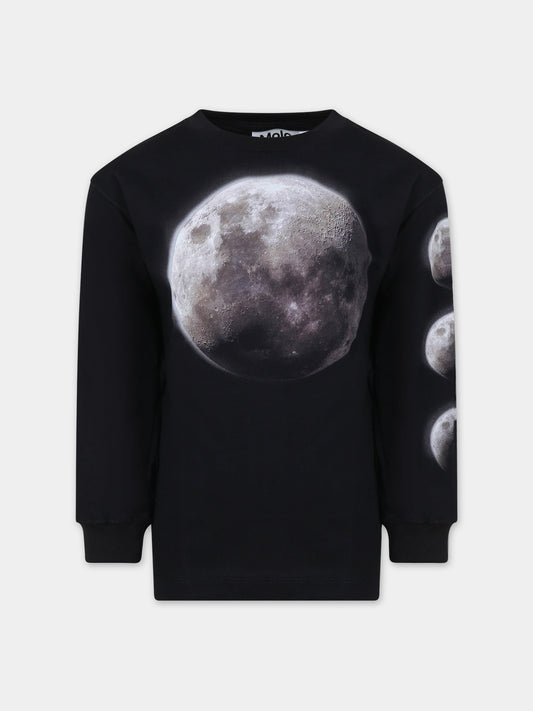 Felpa nera per bambino con stampa luna,Molo,1W23A403 3370