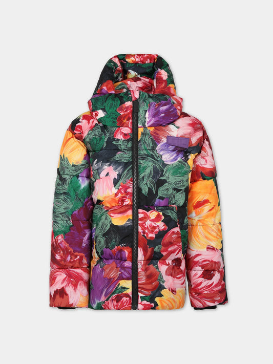 Piumino multicolor per bambina con stampa floreale,Molo,5W23M309 6857