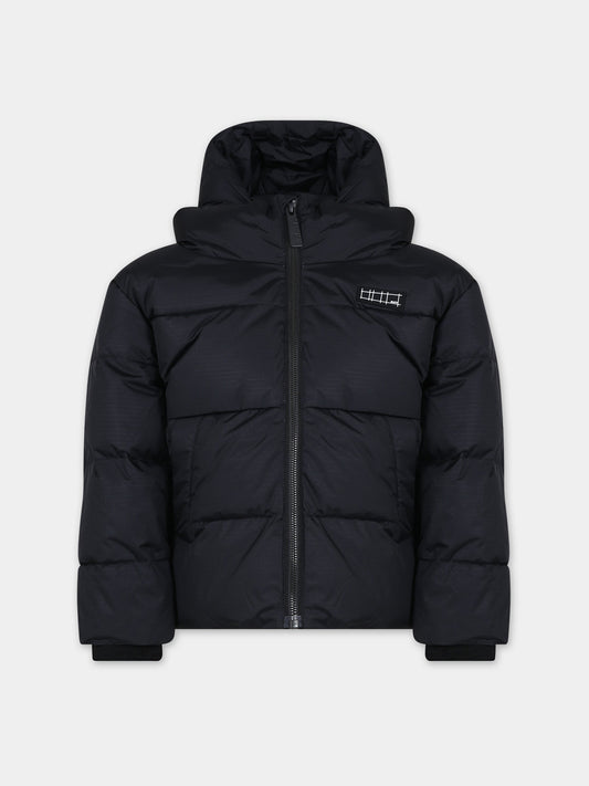 Piumino nero per bambini con logo,Molo,5W23M309 0099