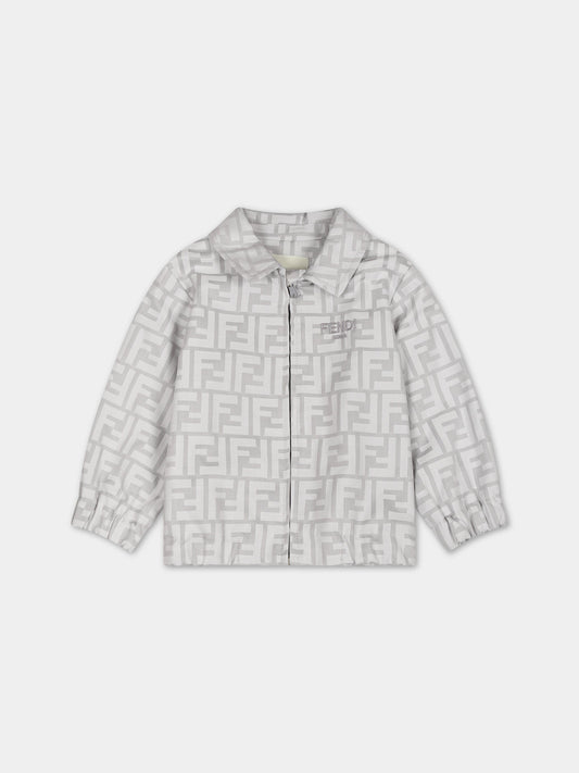 Giubbotto argento per neonato con iconica doppia F,Fendi Kids,BMA119 ALO6 F0RTT