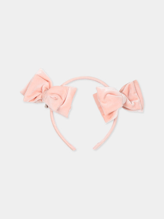 Cerchietto rosa per bambina con fiocchi,Monnalisa,39B003 2080 0091