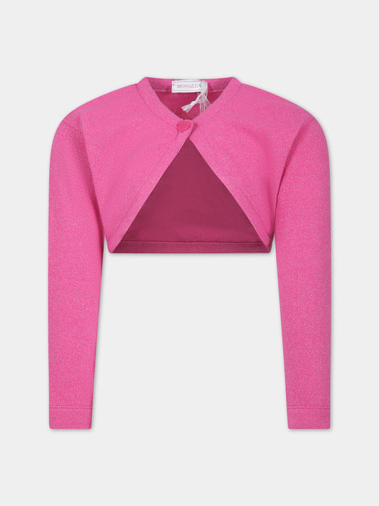 Cardigan fucsia per bambina,Monnalisa,17BCAR 2203 9775